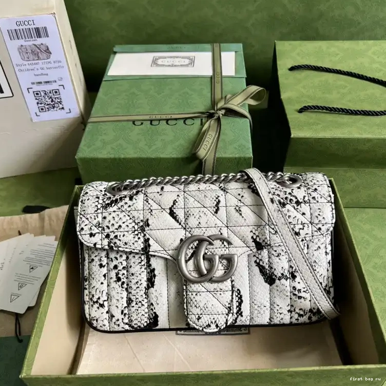 First bag ru small GG python bag shoulder Gucci Marmont 0626